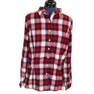 Stillwater red plaid women's cotton viscose blend flannel button down large